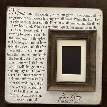 Unique Mother of the Bride Gift, Photo Frame