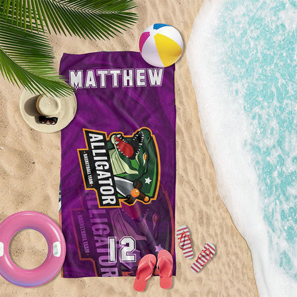 Custom Sports Team Logo Beach Towel, Add Your Logo Design Personalized Towels