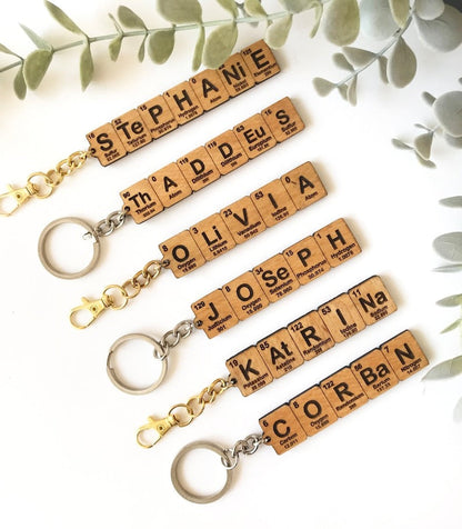 Custom Periodic Table Element Name Key Chain