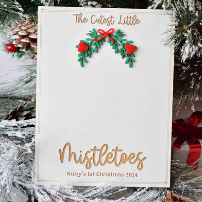 Baby Footprint Mistletoes Christmas Sign DIY Baby's First Christmas