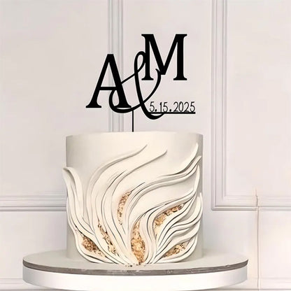 Custom Initial Monogram Wedding Cake Topper