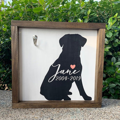 Personalized Pet Memorial Plaque with Collar Hook