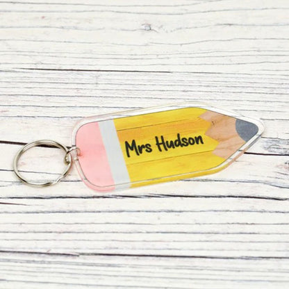 Personalised Teacher Pencil Keyring