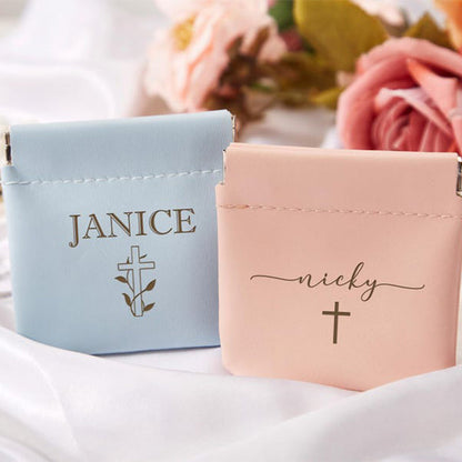 Personalized Leather Rosary Pouch,Perfect 1st Communion and Confirmation Gift