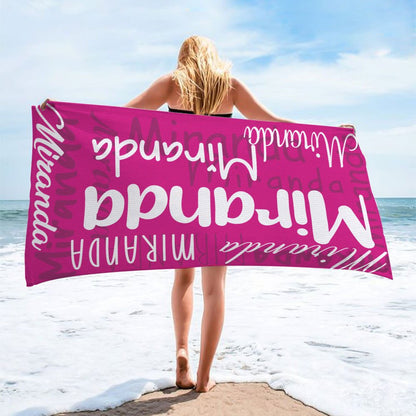 Custom Name Beach Towel - Personalized