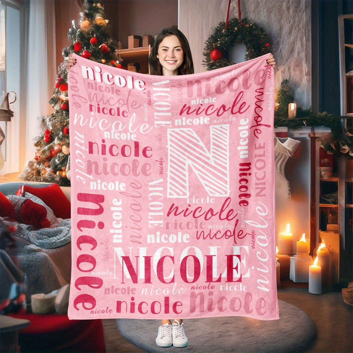 Custom Name Throw Blanket - Personalized Girls and Boys Blanket