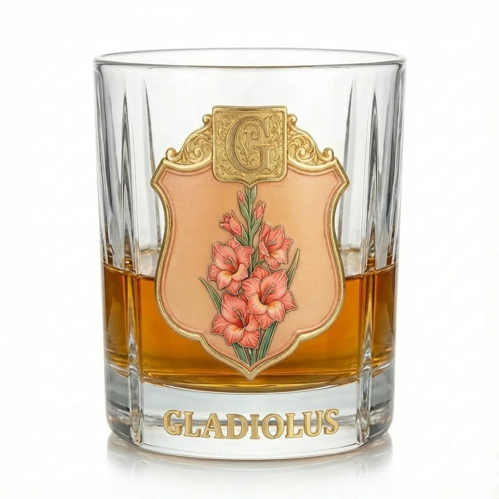 Personalized Birth Flower Whiskey Glass