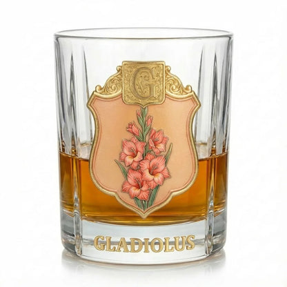 Personalized Birth Flower Whiskey Glass