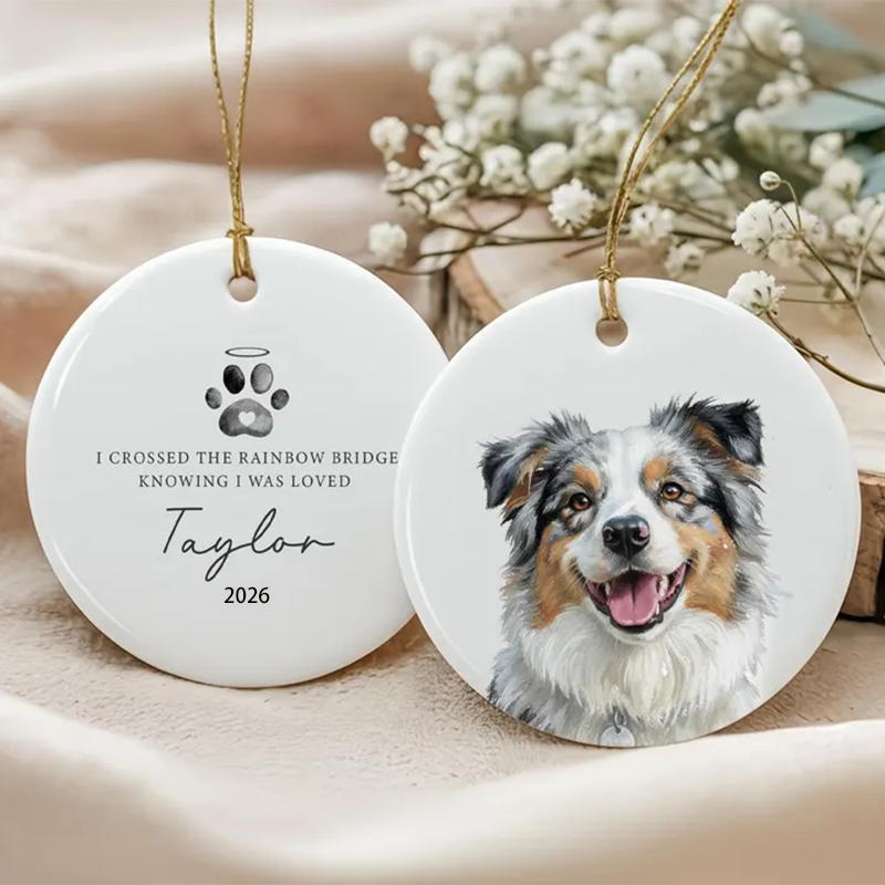 Custom pet memorial ornament, dog remembrance ornament, custom pet ornament