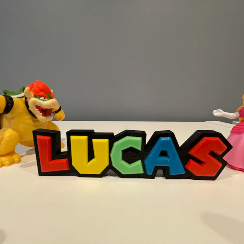 Custom Super Mario Bros inspired Name Plate