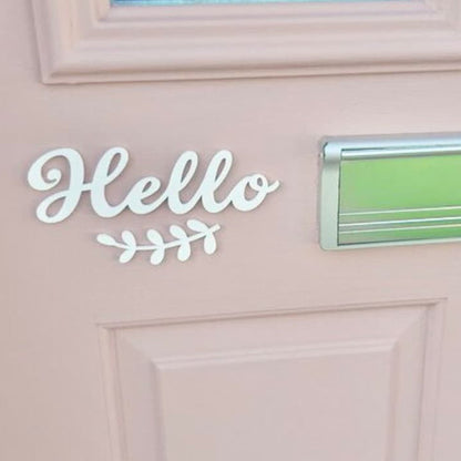 HELLO, GOODBYE, WELCOME 3D Acrylic Front Door Sign & Vine, Letterbox Sign