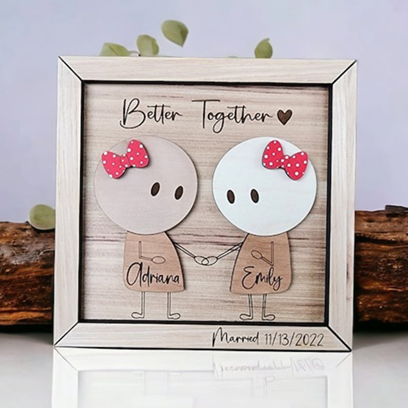 Anniversary Couple Gift, Personalized Couple Wooden Sign
