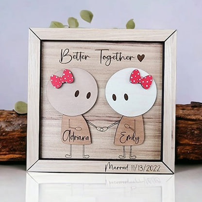 Anniversary Couple Gift, Personalized Couple Wooden Sign