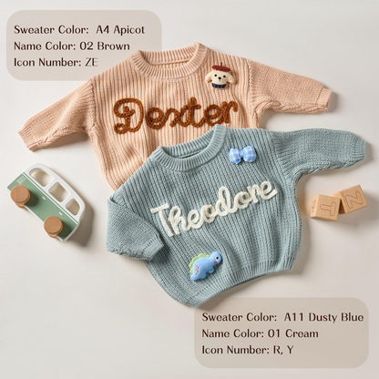 Personalized Sweater - Custom Embroidered Baby Sweater