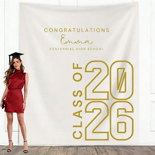 Class of 2026 Custom Graduation Party Backdrop Tapestry