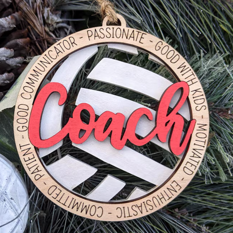 Volleyball coach gift, Personalized volleyball ornament / car charm