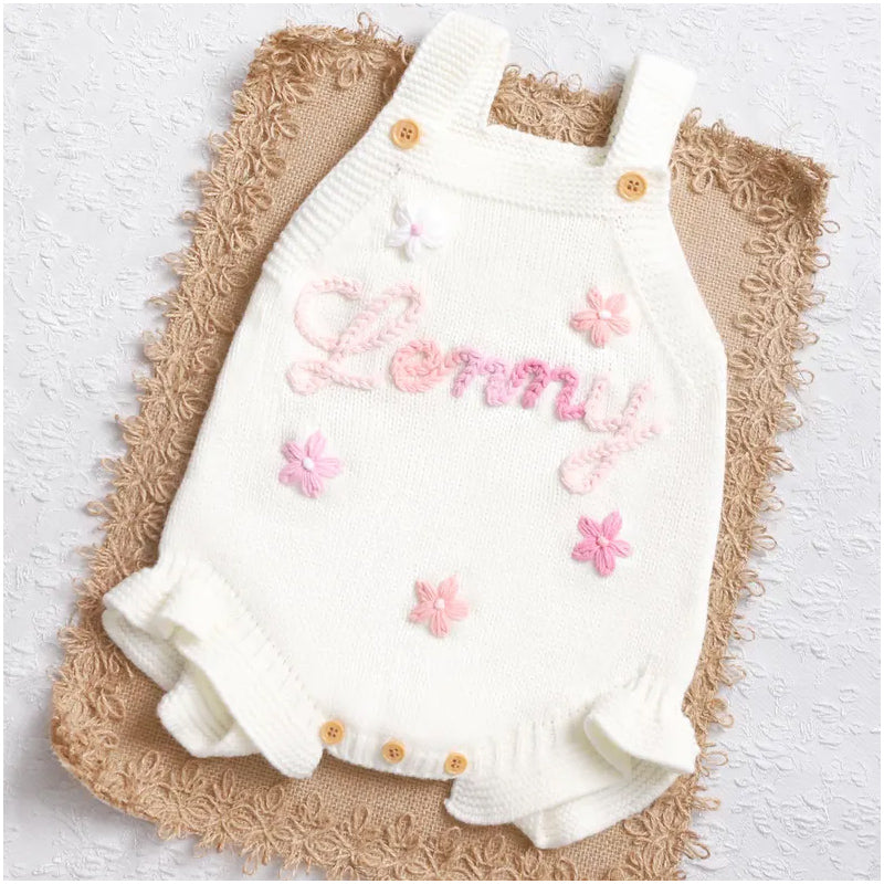 Personalized Baby Girl Romper, Custom Baby Name Romper