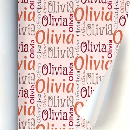 Customizable Name & Text Gift Wrap Paper