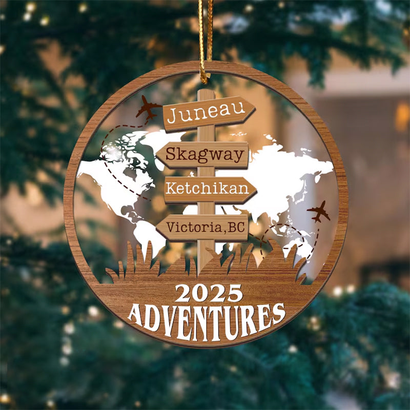 Personalized Travel Adventure Ornament