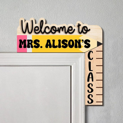 Personalized Teacher Name Doorframe Corner Sign