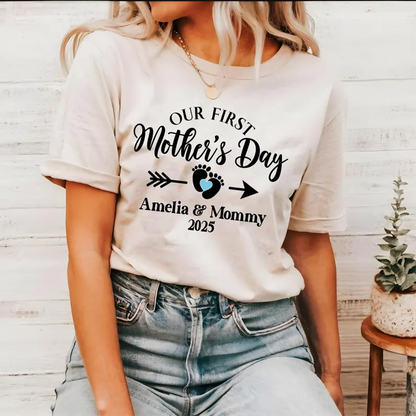 Personalised Matching Our First Mothers Day Shirt, 1st Mother Day Tee