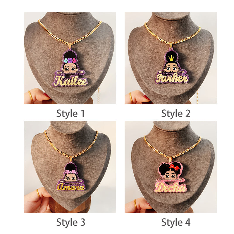 Custom Acrylic Name Necklace Featuring