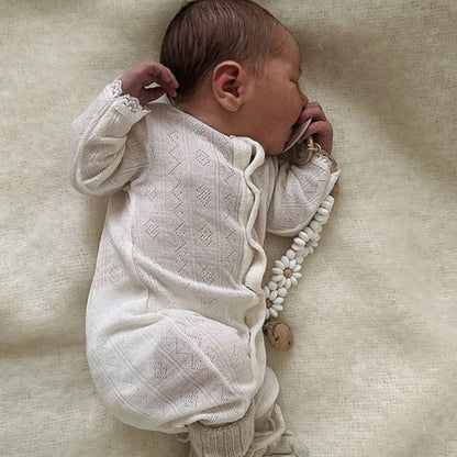 Personalized Flower Beaded Pacifier Clip Wooden Engraving