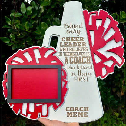 Custom Cheer Coach Photo Frame | Personalized Cheer Wall Hanging