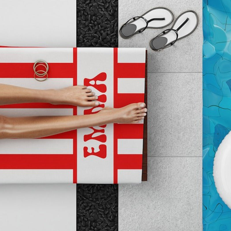 Striped Personalized Beach Towels, Kids Custom Name Pool Towels