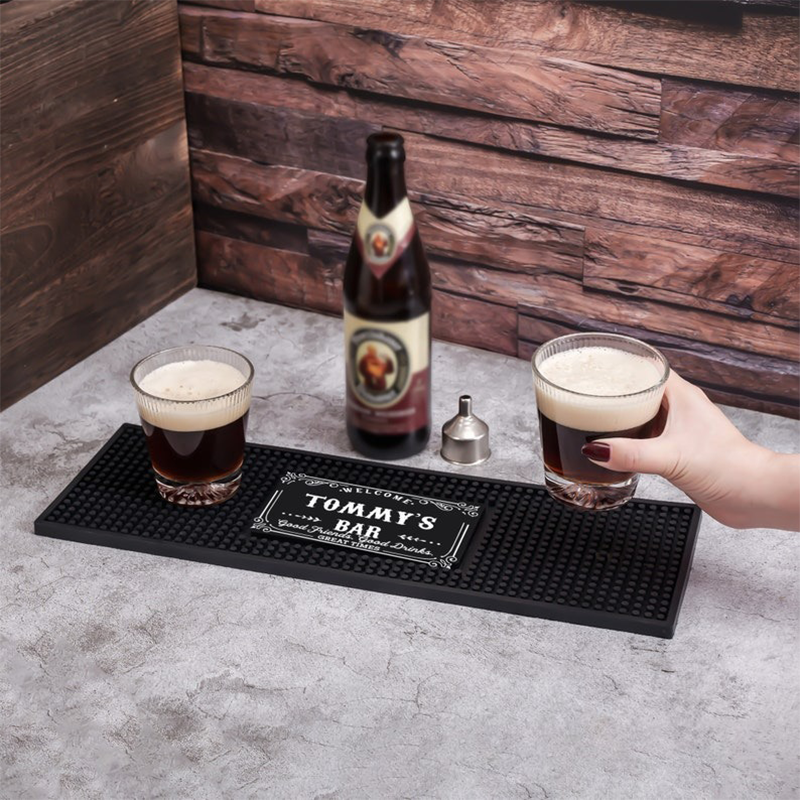 Bar Mat, Personalized Home Bar Coffee Bartender Mat Present