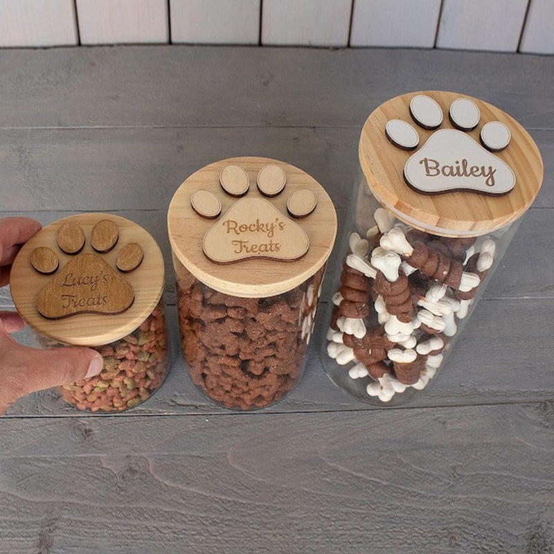 Personalised Dog Treat Jar, Pet Treat Glass Storage Jars