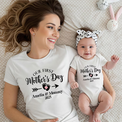 Personalised Matching Our First Mothers Day Shirt, 1st Mother Day Tee