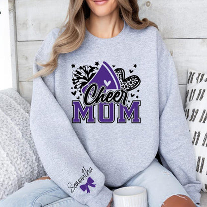 Personalized Cheer Mom Sweatshirt，Cheer Mom with Name Sweatshirt