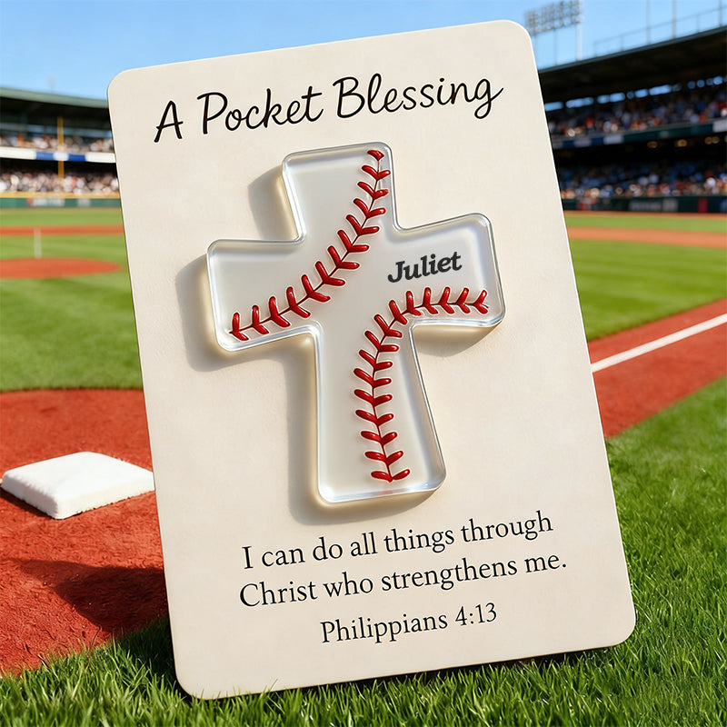 Baseball Cross Blessing Card,Pocket Blessing Sport Cross