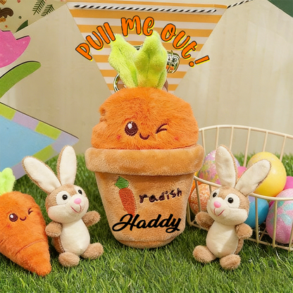 Personalized Easter radish .Pluckable radish plush toy keychain