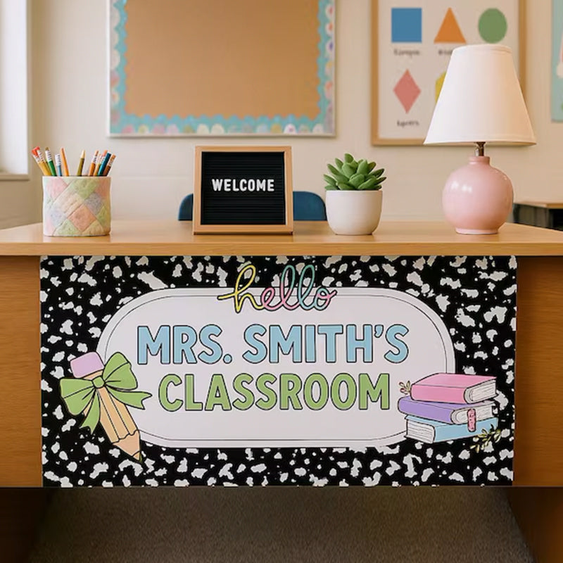 Custom Teacher Desk Banner | Personalized Classroom Sign