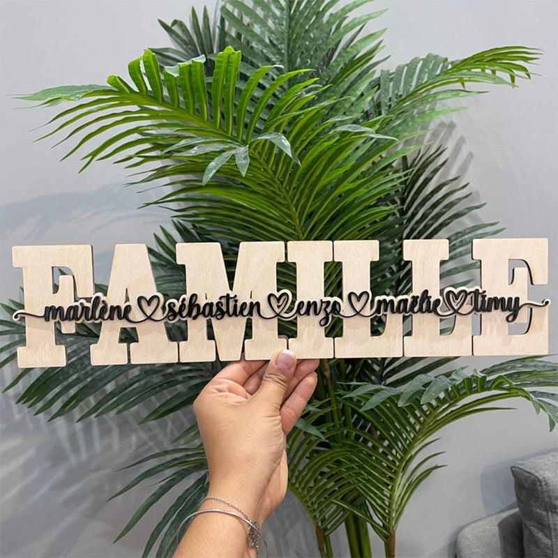 Personalized wooden word LOVE,FAMILY, MOM ,MAMIE engraved in wood