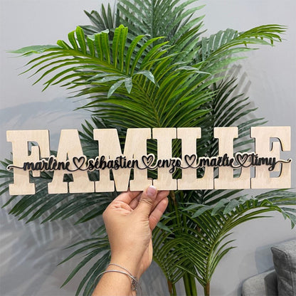 Personalized wooden word LOVE,FAMILY, MOM ,MAMIE engraved in wood