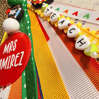 Personalized Teacher Keychain | Custom Name Tassel Gift for Teachers