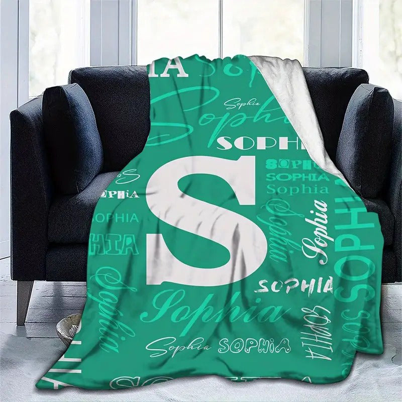 Personalized Custom Flannel Blanket, Letter Custom Your Name Flannel Blanket