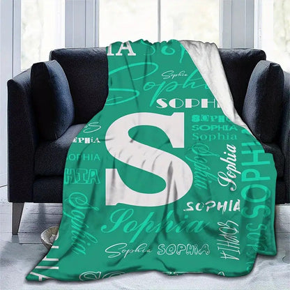 Personalized Custom Flannel Blanket, Letter Custom Your Name Flannel Blanket