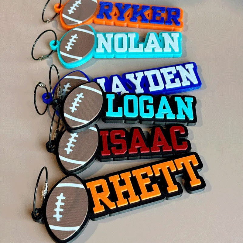 Personalized Soccer Football  Basketball  Name Keychain | Backpack Tags, Bag Tag