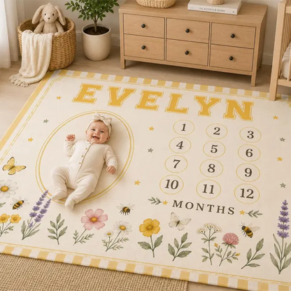 Personalized Wildflower Milestone Blanket