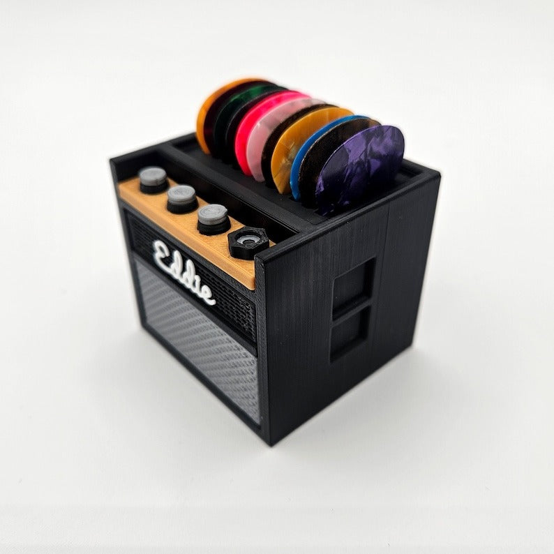 Customizable 3D Printed Guitar Amp Pick Holder with Drawer