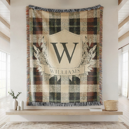 Custom Family Name Woven Blanket