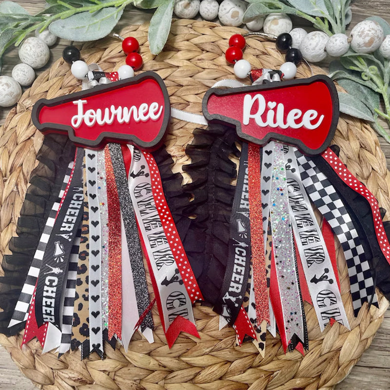Cheer bogg bag tag, Cheerleader Tassel Charm Sport Duffle bag