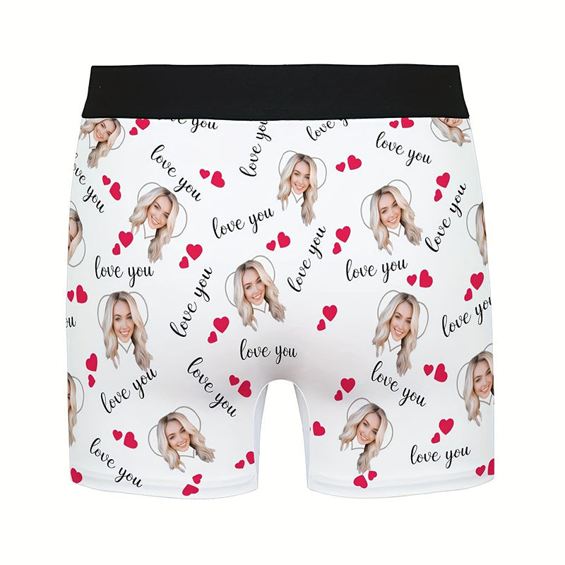 Custom Photo Print Boxer Briefs, High-Elastic Polyester
