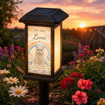 Personalized Pet Memorial Solar Light, Custom Dog Cat Garden Stake,