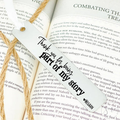 My Story Bookmark Thank You Being Part Love Gift Idea For Bookmark