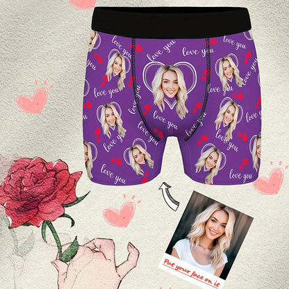 Custom Photo Print Boxer Briefs, High-Elastic Polyester